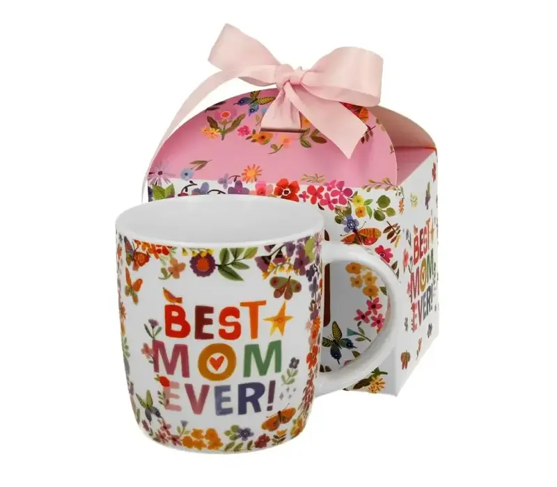 Tasse 400 ml, BEST MOM, coffret cadeau avec ruban