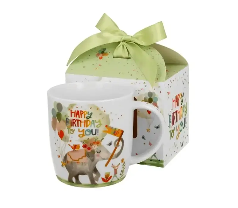 Mug 400ml, HAPPY BIRTHDAY, ribbon giftbox