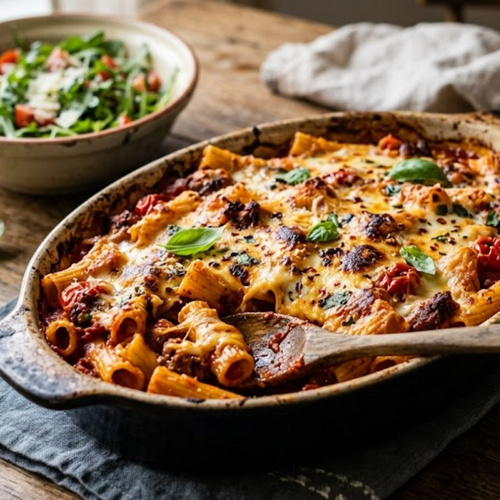 Pasta diavola al forno