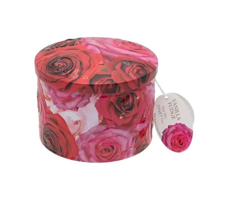 Fudge à la vanille en boîte roses - 200 g