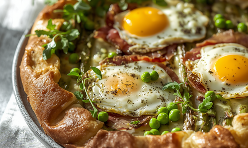 Aspergetaart met gedroogde ham en geitenkaas