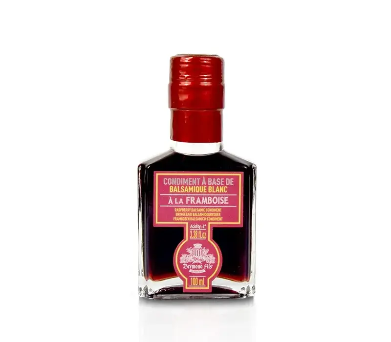 Vinaigre balsamique blanc à la framboise 10 cl