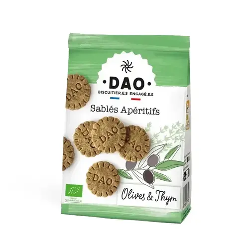 Biscuits apéritifs aux olives noires et au thym 100 g 