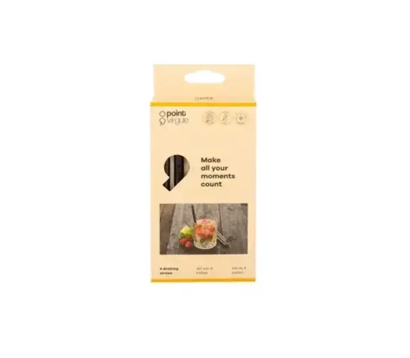 Pailles à cocktail courtes en métal noir 14 cm - Réutilisables