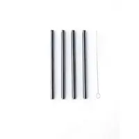 Korte Metalen Cocktail Rietjes Zwart 14 cm - Herbruikbaar