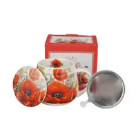 Flowers Barrel Mug avec infuseur, 430 ml, coquelicots, coffret cadeau