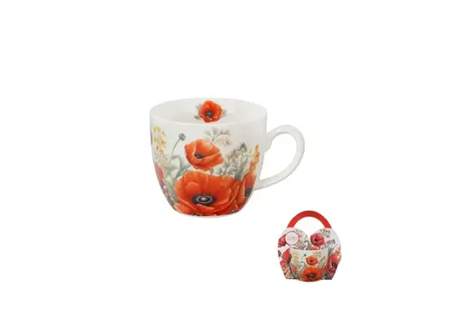 Duo Tasse Flowers 460 ml, coquelicots, coffret cadeau