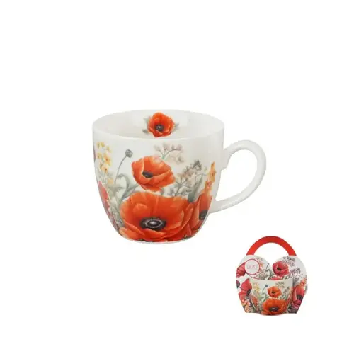 Tasse Flowers 460 ml, coquelicots, coffret cadeau 