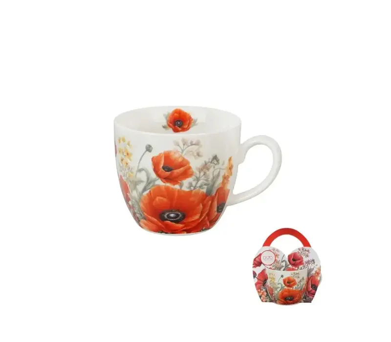 Flowers Tasse 460 ml, Mohnblumen, Geschenkbox