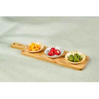 Aperitif-Set Copa mit Servierbrett und 3 Schalen (Durchmesser 10 cm, Höhe 2 cm)
