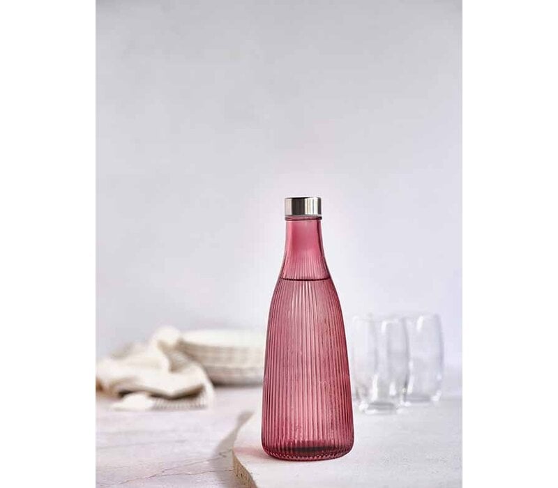 Fles met dop Atla 1 L D10,1xH28cm - Deep Maroon