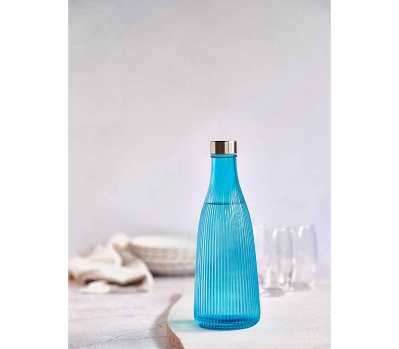 Fles met dop Atla 1 L D10,1xH28cm - Azure Blue