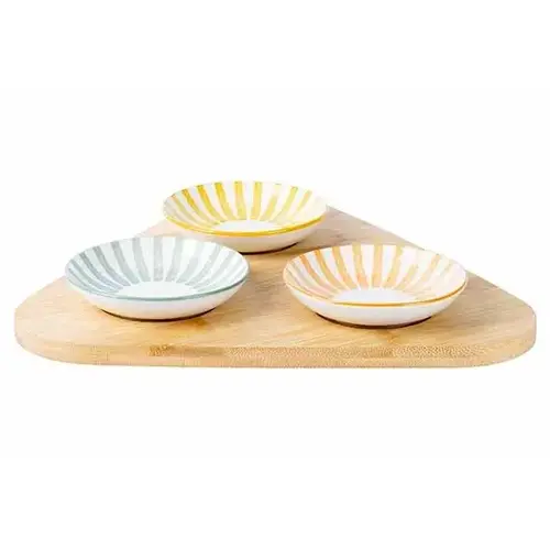 Copa aperitif set with serving board & 3x bowls D10cm x H2.5cm 