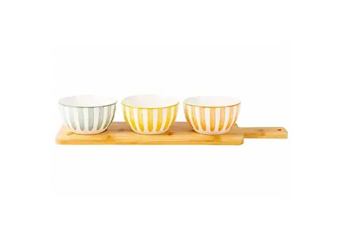 Cosy & Trendy Aperitif-Set Copa mit Servierbrett und 3 Schalen (Durchmesser 11,5 cm, Höhe 5 cm)