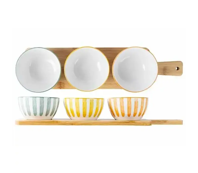 Aperitif-Set Copa mit Servierbrett und 3 Schalen (Durchmesser 11,5 cm, Höhe 5 cm)