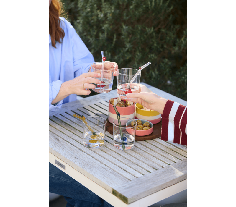 Set van Glas en rietje met Druif - 300 ml