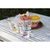 Set van Glas en rietje met Aardbei - 300 ml