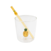 Point Virgule Set van Glas en rietje met Ananas - 300 ml