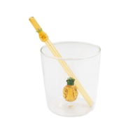 Set of Glass and Straw with Pineapple - 300 ml