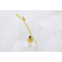 Set of Glass and Straw with Pineapple - 300 ml