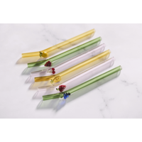 Reusable Glass Straws Fruit - 6 pieces & brush - 16cm