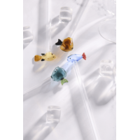 Wiederverwendbare Glasstrohhalme in Fischform – 2 Stück & Bürste – 20 cm