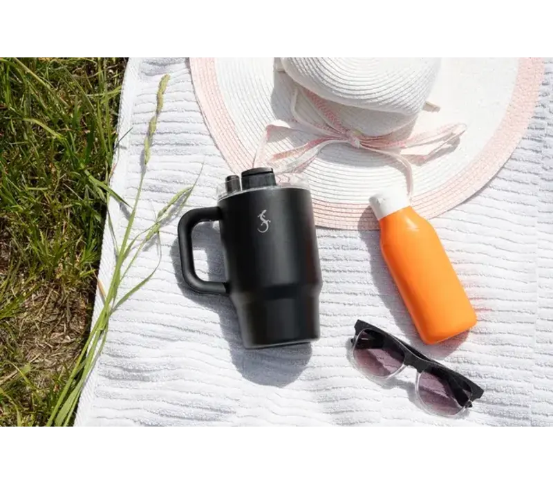 Mug isotherme Big Cup Mini en acier inoxydable noir - 0,8 L