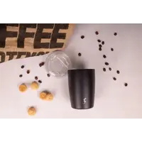 Kaffeebecher zum Mitnehmen, Edelstahl, isoliert, schwarz – 0,3 l