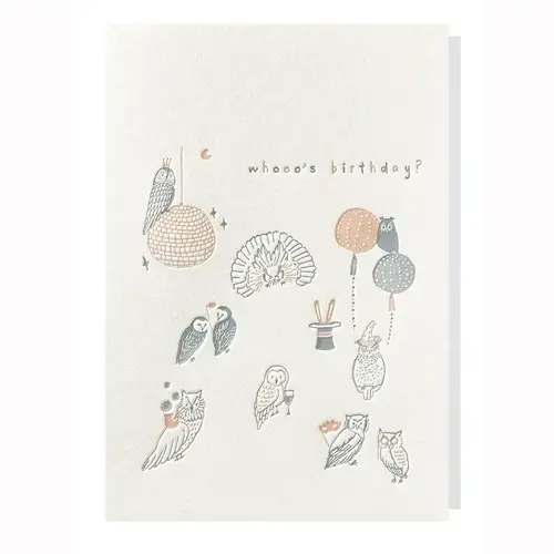 Whooo's Birthday? greeting card 