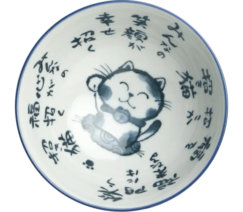 Kawaii Cat Bowl 14×6,5cm - Blauw