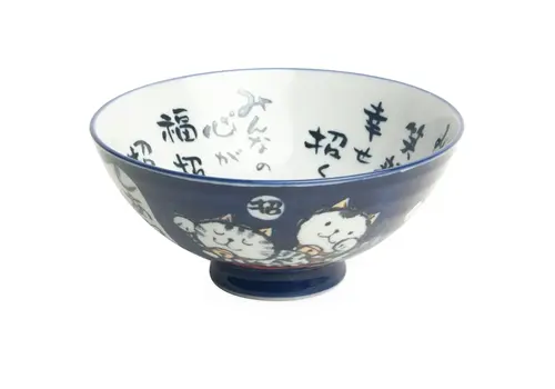 Edo Japan Kawaii Cat Bowl 14×6,5cm - Blauw