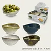 Arca Fingerfoodschaaltje 80 ml in amandelvorm - keramiek, 11 x 9,5 x 4 cm