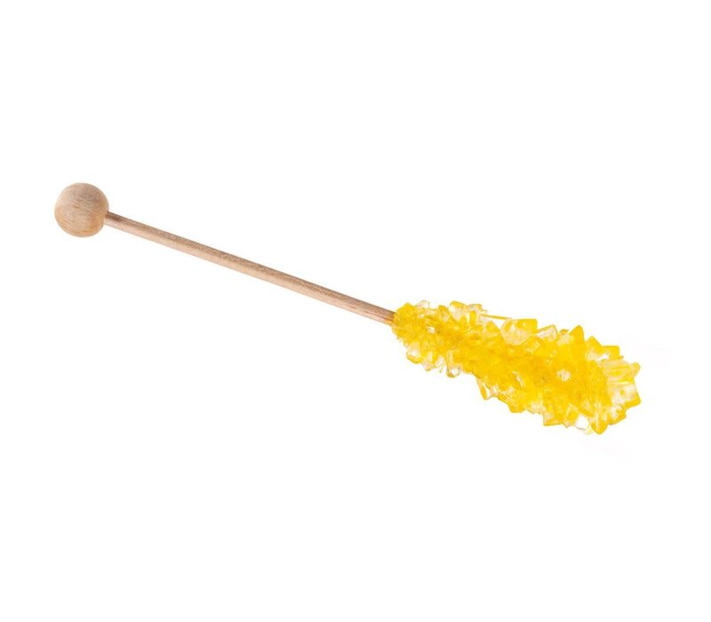 Bâtonnet de sucre citron 11 cm – cristaux de candi sur bâtonnet, 10 g