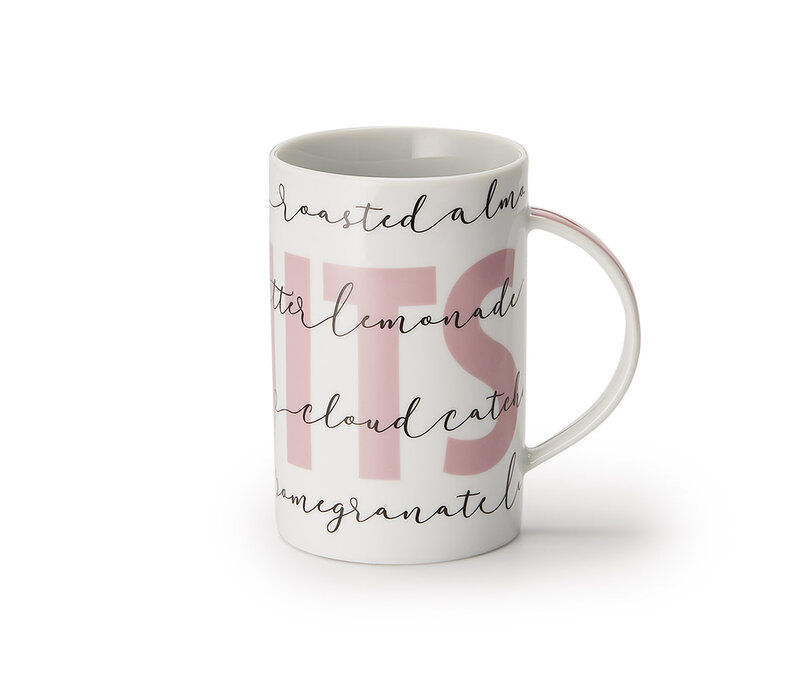 Mok Fruit Tea 0,3 L - porselein met de namen van fruitmelanges als dessin