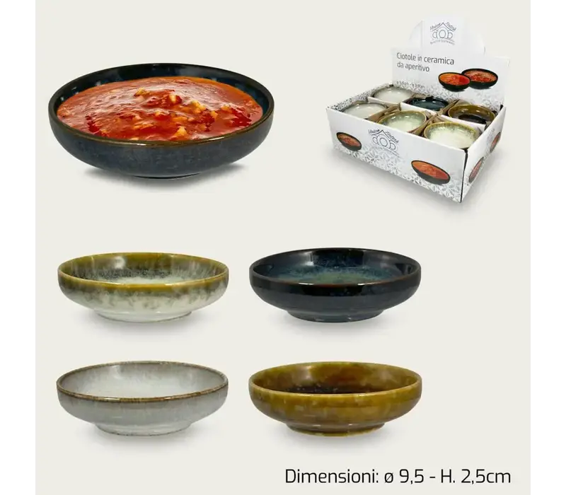Fingerfoodschaaltje 60 ml - keramiek met reactief glazuur, Ø 9,5 x 2,5 cm
