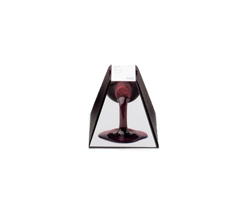 Wine bottle holder Fall in Wine red - gloss, shaped like a spill of wine