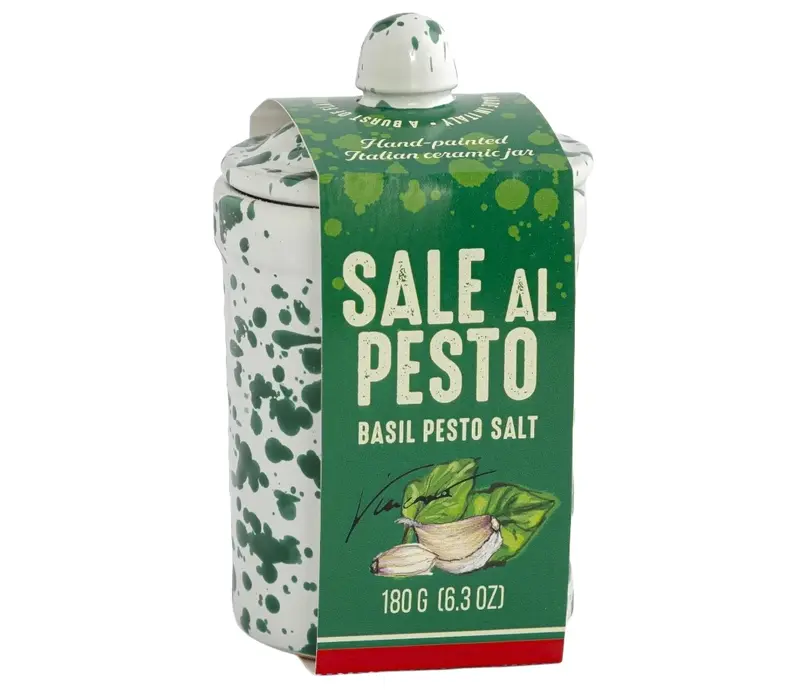 Zout met Pesto - Keramieken Pot 180 g