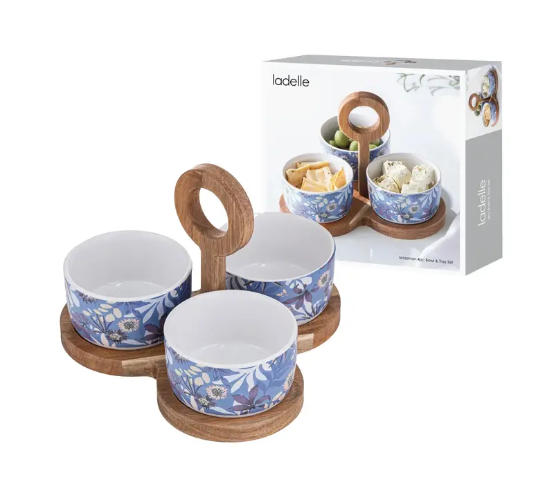 Mossman Schalenset 4-teilig mit Tablett 22 x 21 cm