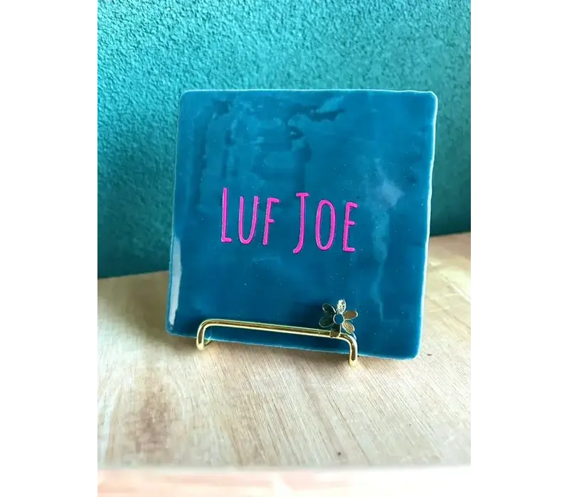 Support doré avec petite fleur pour carreau à message