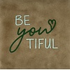 Yett Carreau à message beYOUtiful - taupe