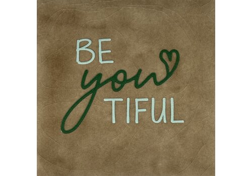 Yett Spruchfliese beYOUtiful - taupe