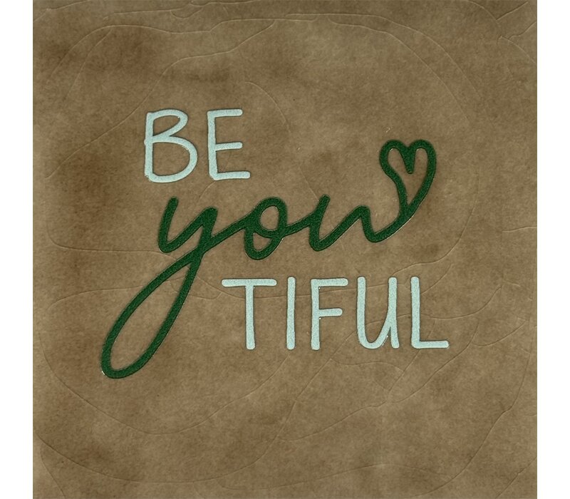 Carreau à message beYOUtiful - taupe