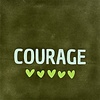 Yett Carreau à message Courage - olive