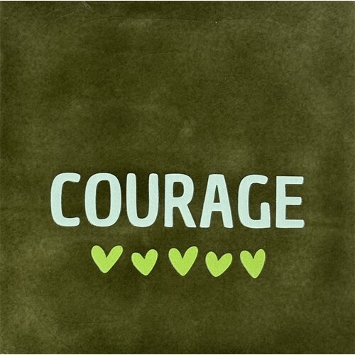 Quote tile Courage - olive 