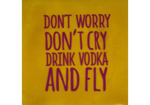 Yett Carreau à message Don't worry don't cry... - jaune