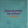 Yett Spruchfliese Droom niet je leven, leef je dromen - grün