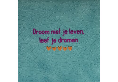 Yett Carreau à message Droom niet je leven, leef je dromen - vert