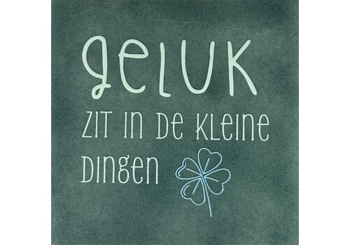 Yett Carreau à message Geluk zit in de kleine dingen - vert d'eau
