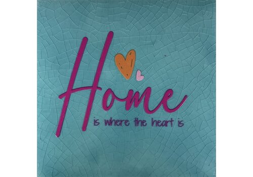 Yett Carreau à message Home is where the heart is - vert
