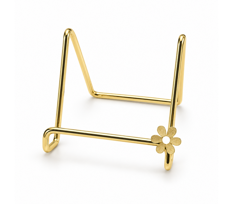 Goldener Halter mit Blümchen für Spruchfliese
